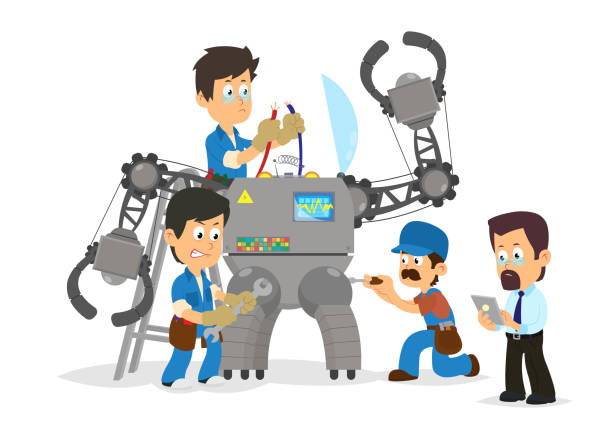 Ingénieurs et programmeurs développant des solutions techniques